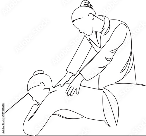 woman getting massage by masseur