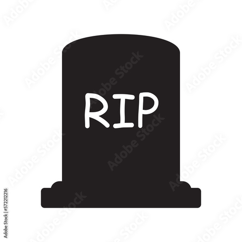Rip grave icon vector. Funeral gravestone icon. Tombstone icon. 