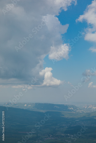 beautiful mountains blue sky with clouds nature journey © dmitriisimakov