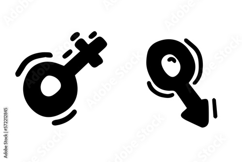 Sex symbol female and male sign black white