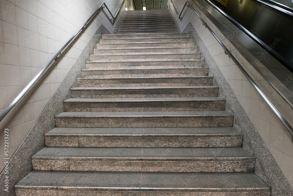 Modern Staircase at the subway station or international airport. Modern Staircase at the subway station or international airport.