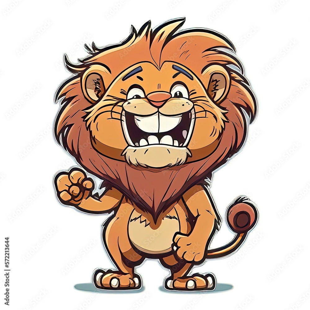 Fototapeta premium isolated lion mascot sticker a must-have for nature lovers with generative ai