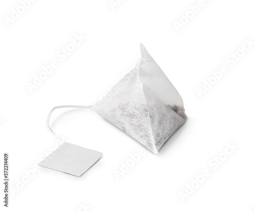 Tea bag on white background