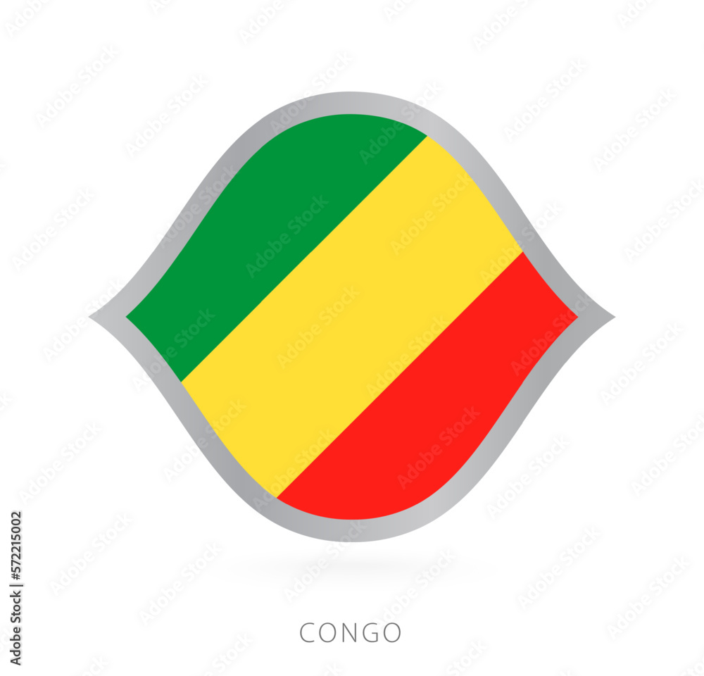 Fototapeta premium Congo national team flag in style for international basketball competitions.