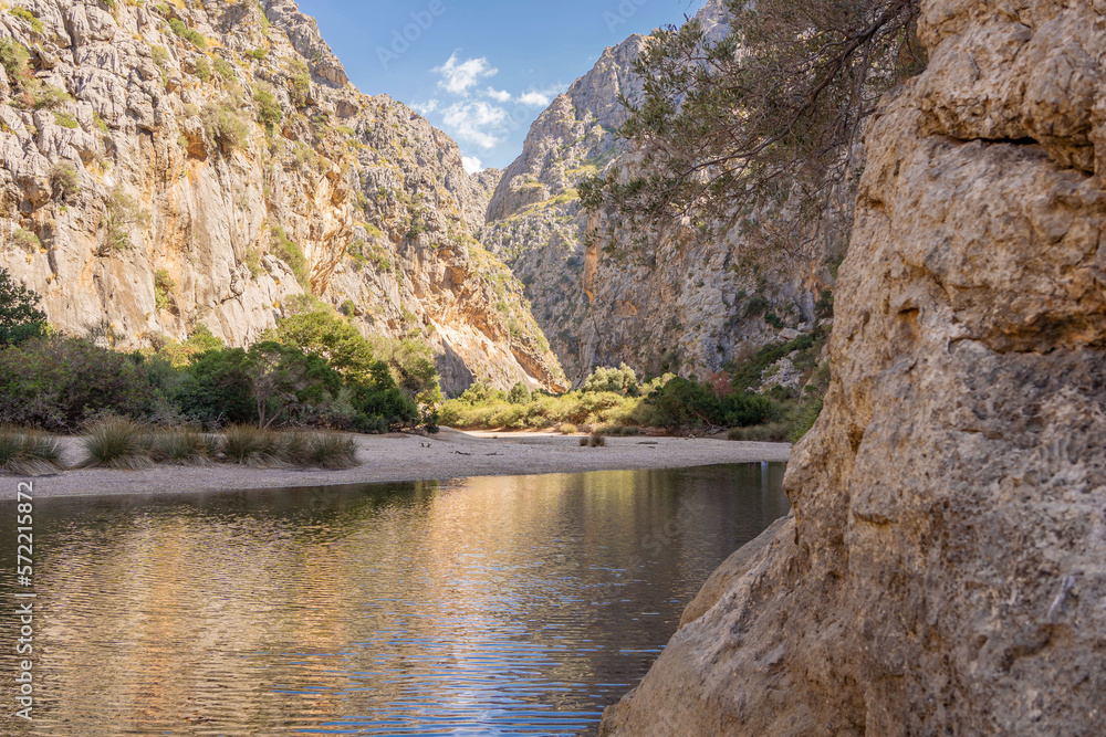 Landscape in Mallorca , torrent de pareis , Sa Calobra. The gorge of Torrent de Pareis - the most beautiful canyon in Majorca Landscape in Mallorca , torrent de pareis , Sa Calobra. The gorge of Torrent de Pareis - the most beautiful canyon in Majorca