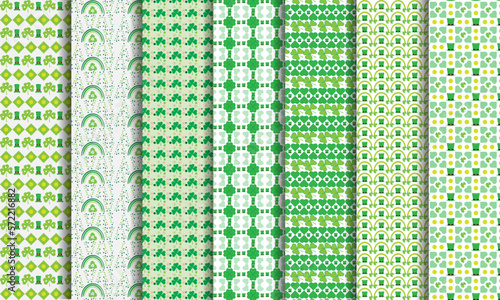 Set of St. Patrick's Day seamless pattern, Set of St. Patrick's Day seamless pattern