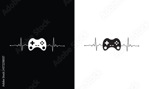 Gaming Heartbeat T shirt design, typography
