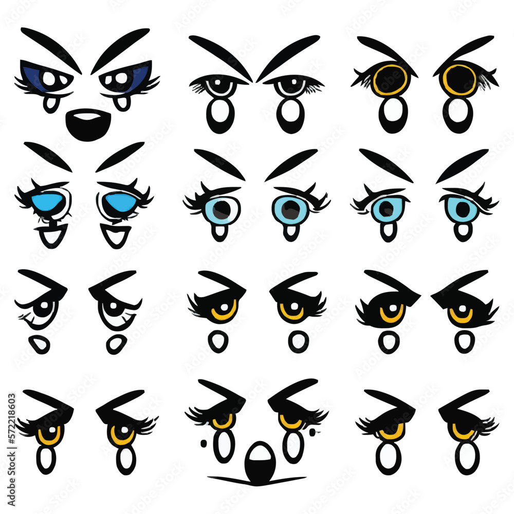 Obraz premium Set of eyes expressions vector file