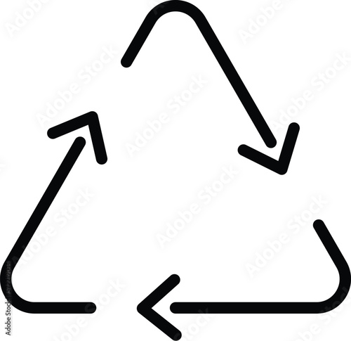 recycle arrows icon. Thin line recycle arrows, recycle icon from ecology collection. Outline vector isolated on white background. Editable recycle arrows symbol can be used web and mobile