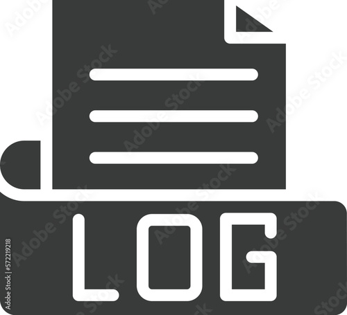 log file icon. filled log file icon from artificial intellegence collection. flat glyph vector isolated on white background. Editable log file symbol can be used web and mobile