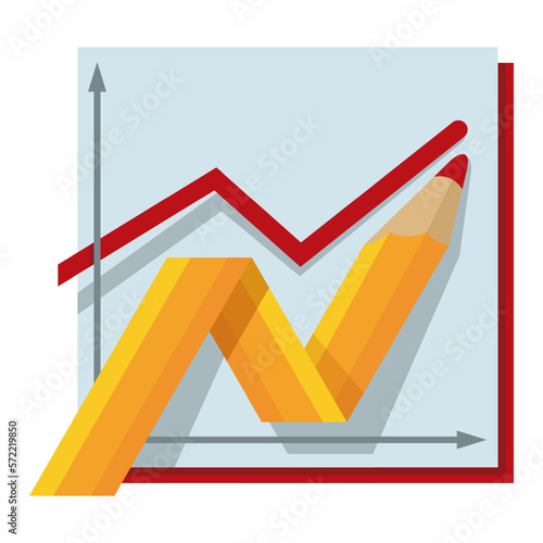 Business conference logo - chart and pencil