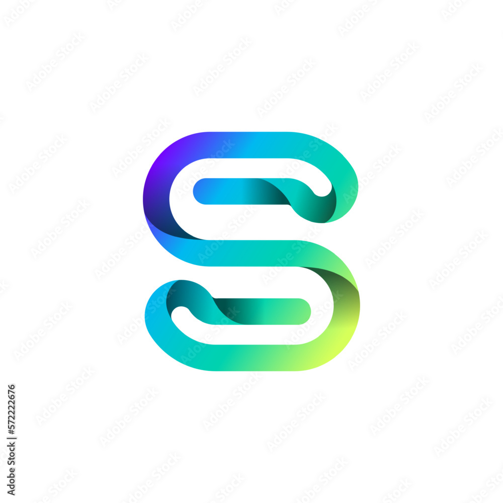 Ribbon font alphabet, English uppercase 3d letter S, vector illustration 10EPS Ribbon font alphabet, English uppercase 3d letter S, vector illustration 10EPS
