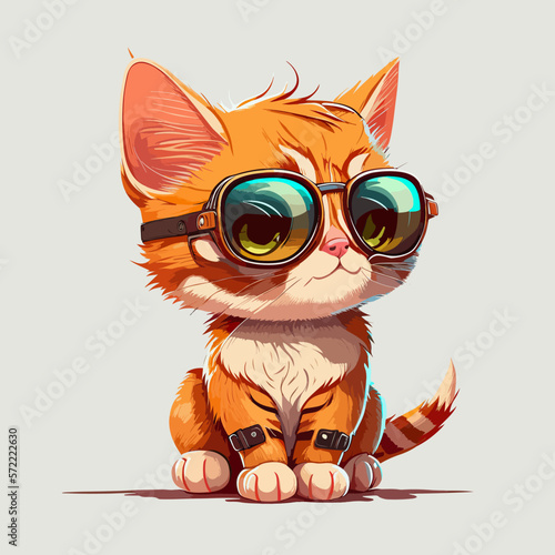 Vector cat character for t-shirt design