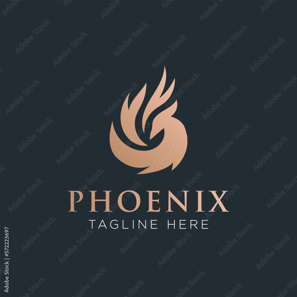 Phoenix logo design template. Vector Illustration