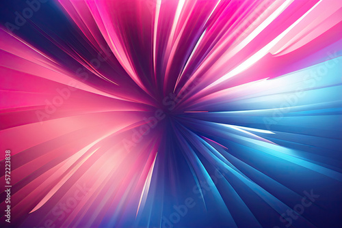 Motion colorful background with pink and blue lines. Generative AI