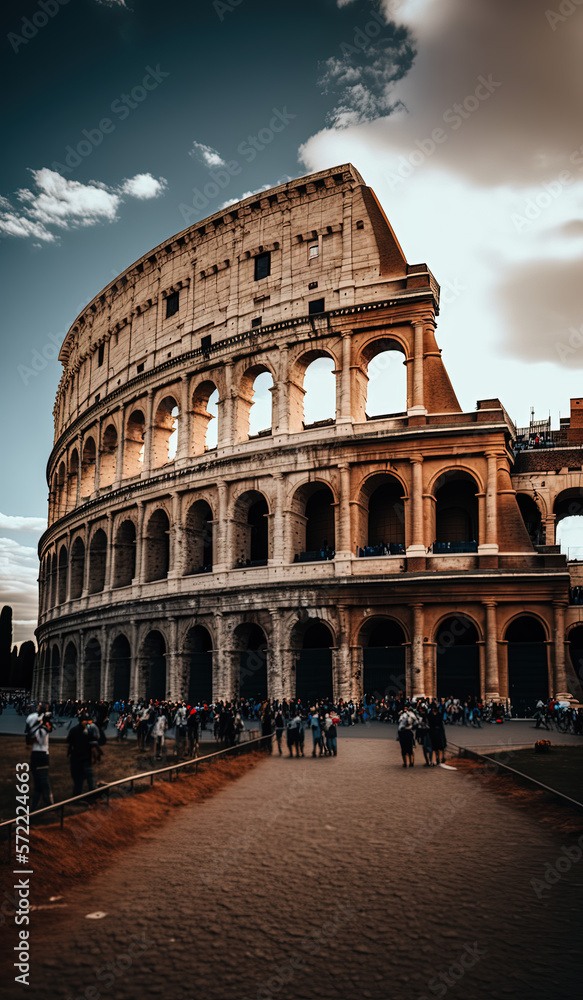 Colosseum Rome. Generative AI.