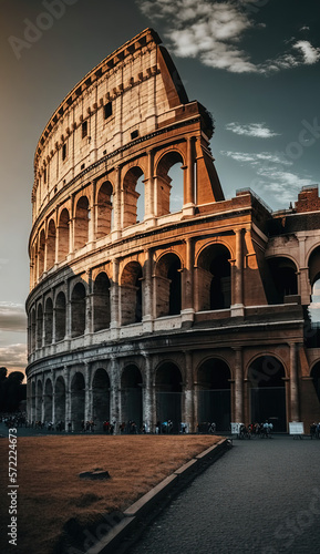 Canvastavla Colosseum Rome. Generative AI.