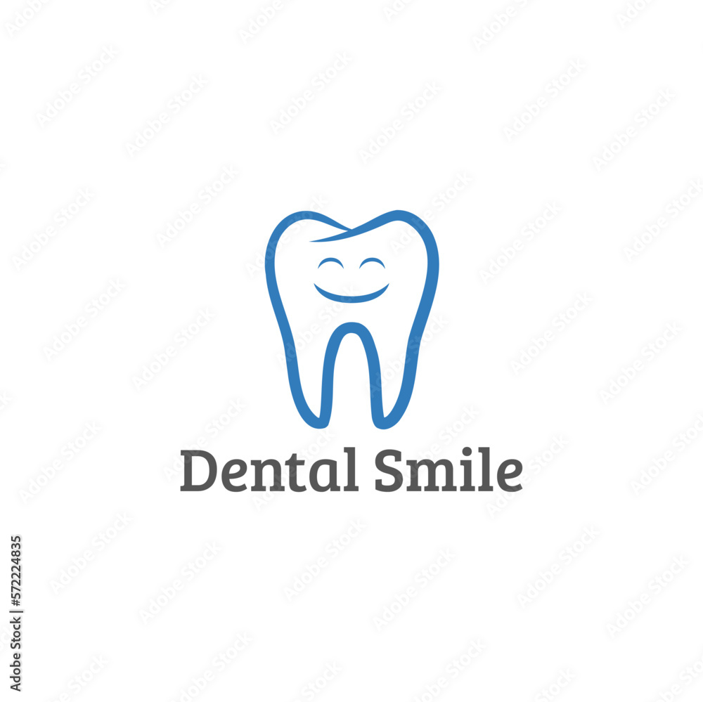 A dental vector illustration of a smiling tooth A dental vector illustration of a smiling tooth