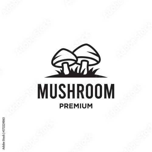 mushroom farm logo vector illustration design, mushroom logo design