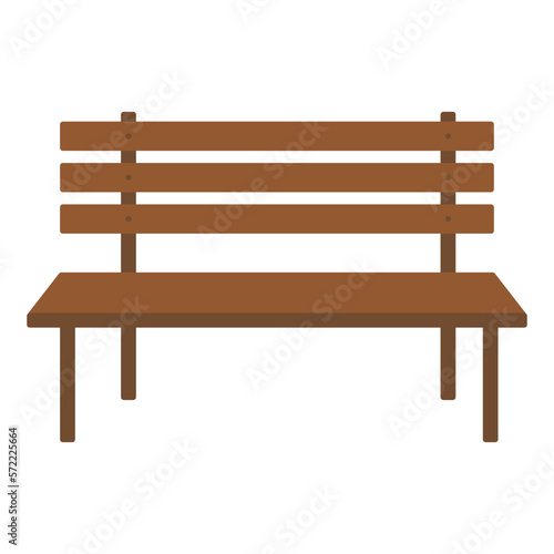 Bench. Park wooden bench illustration