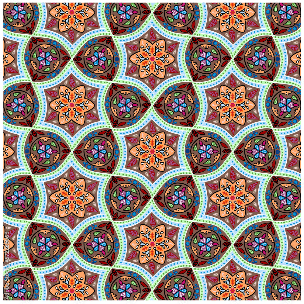 Digital art abstract pattern. National ethnic pattern.
