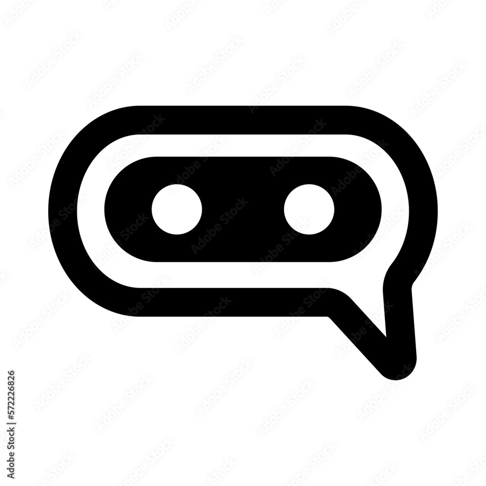 Chatbot Icon. Chat Bot Logo Concept. Modern Flat Illustration Isolated On White Background. Chatbot Icon. Chat Bot Logo Concept. Modern Flat Illustration Isolated On White Background.