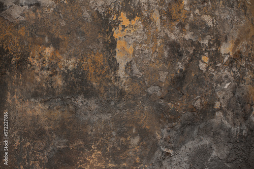Old grunge background. Dark brown concrete wall