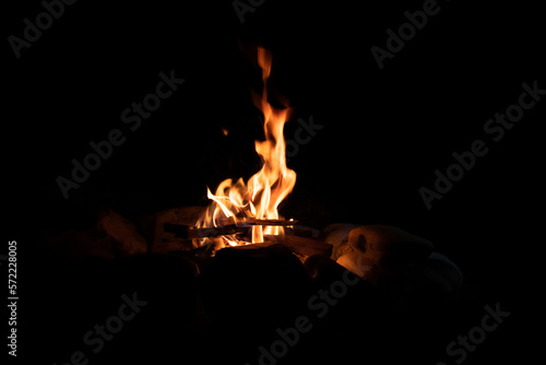 fire in the fireplace photo