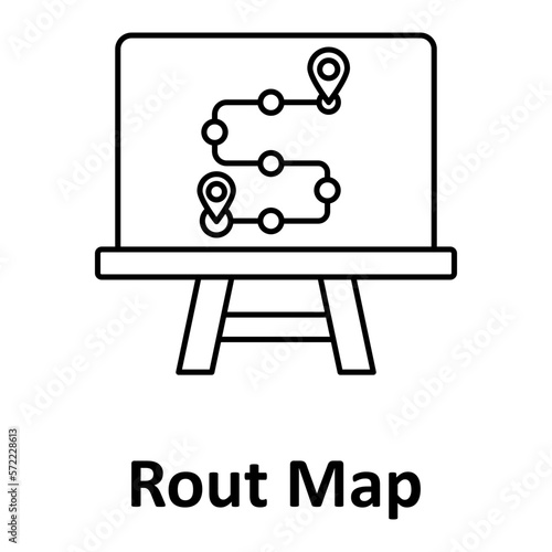 Rout map vector icon easily modify

