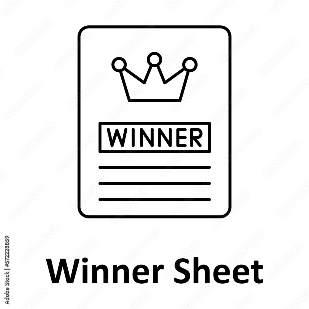 Winner sheet vector icon easily modify
Winner sheet vector icon easily modify