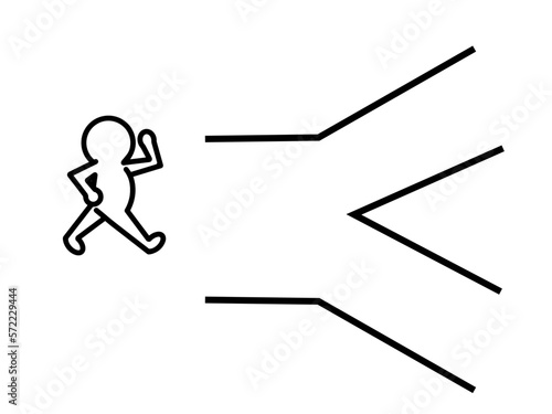 分かれ道を進む人