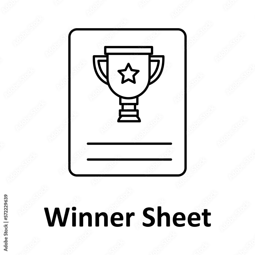 Winner sheet vector icon easily modify

