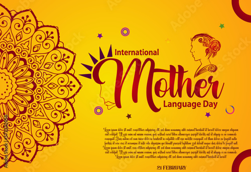 International Mother Language Day. February 21. With mandala.