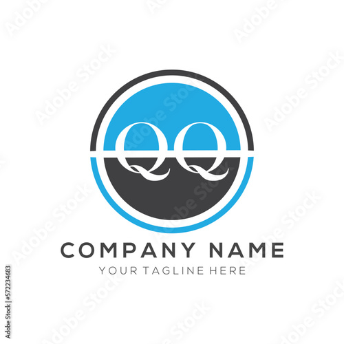 QQ letter logo design template elements. QQ letter vector logo.