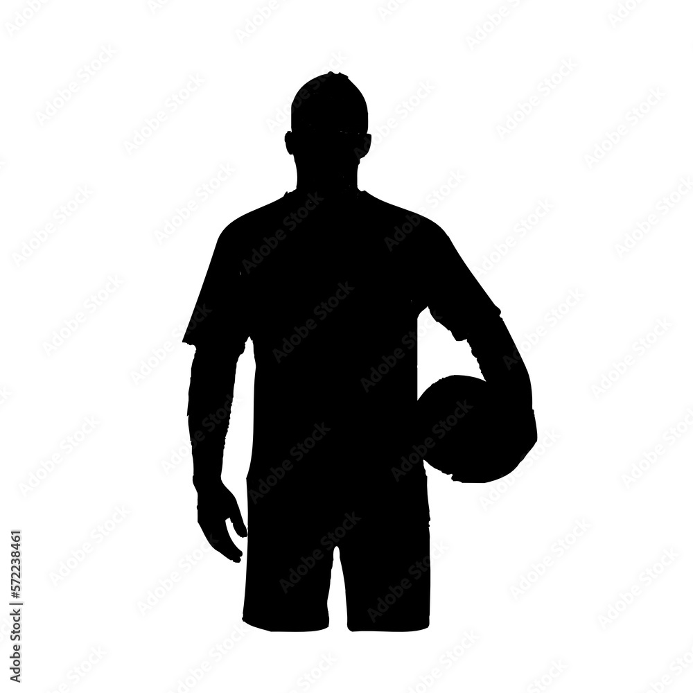 Obraz premium silhouette of a soccer player when playing ball with transparent background