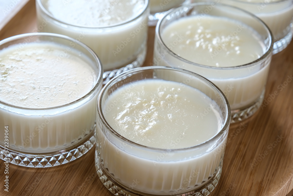 Sutlac, Rice pudding turkish dessert in glass bowl. Sutlac, Rice pudding turkish dessert in glass bowl.