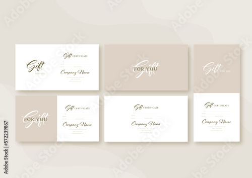 Abstract gift voucher card template. concept cover. Modern set discount coupon or certificate layout.	