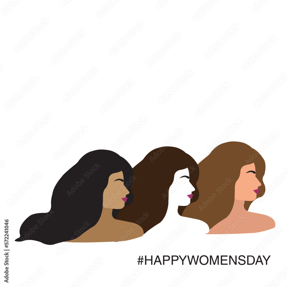 Rostros de mujer. Icono vector. Concepto: 8 de marzo dia internacional de la mujer Rostros de mujer. Icono vector. Concepto: 8 de marzo dia internacional de la mujer