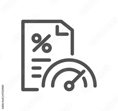 Credit rating related icon outline and linear vector.