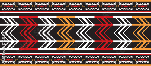 Vector colorful native american seamless pattern. Endless Aztec, Maya, Inca ornament. Drawing for border and frame.