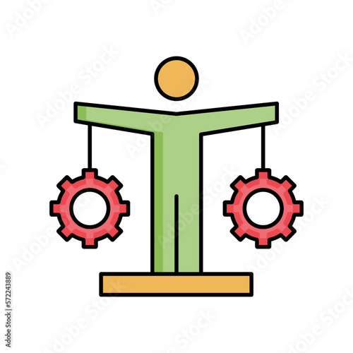 Man with cogwheel vector icon easily modify

