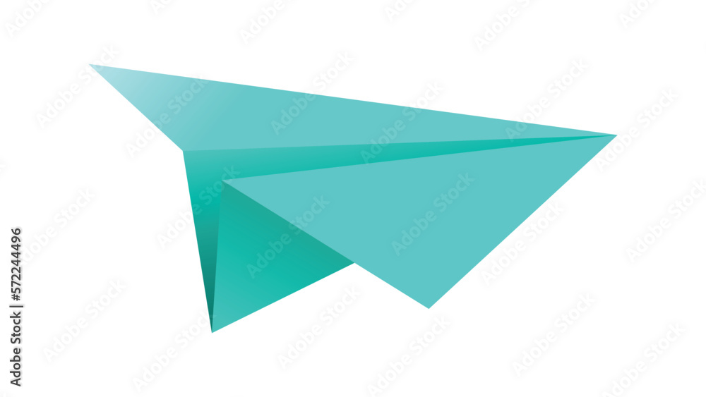 blue paper plane 3D model jet. Different view paper airplane isolated on transparent background – stock vector blue paper plane 3D model jet. Different view paper airplane isolated on transparent background – stock vector