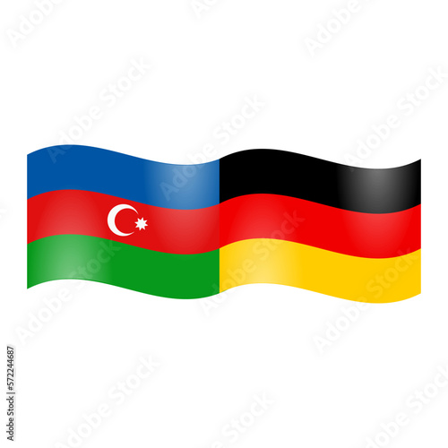 National flags of Azerbaijan and Germany