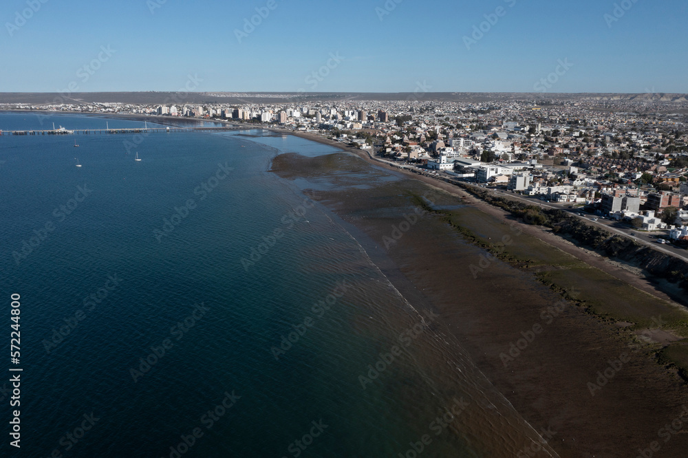 Puerto Madryn City, entrance portal to the Peninsula Valdes natural reserve, World Heritage Site, Patagonia, Argentina.