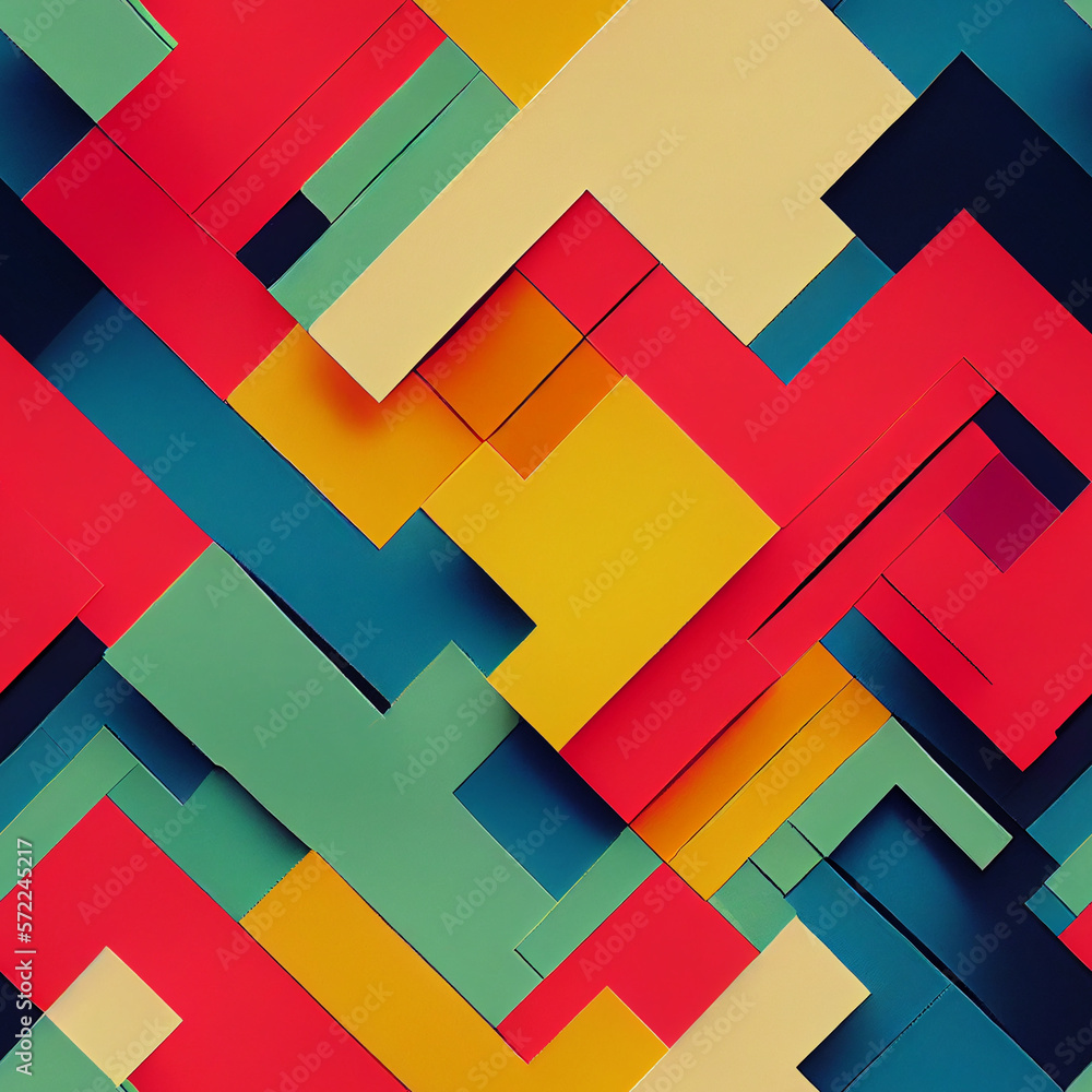 Seamless colorful geometric pattern, Generative AI Seamless colorful geometric pattern, Generative AI