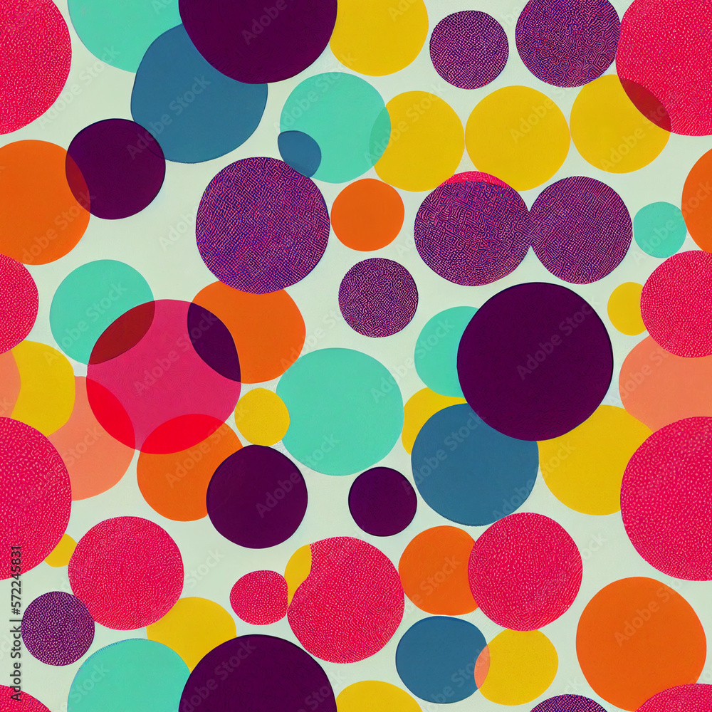 Seamless pattern with colorful balls, Generative AI Seamless pattern with colorful balls, Generative AI
