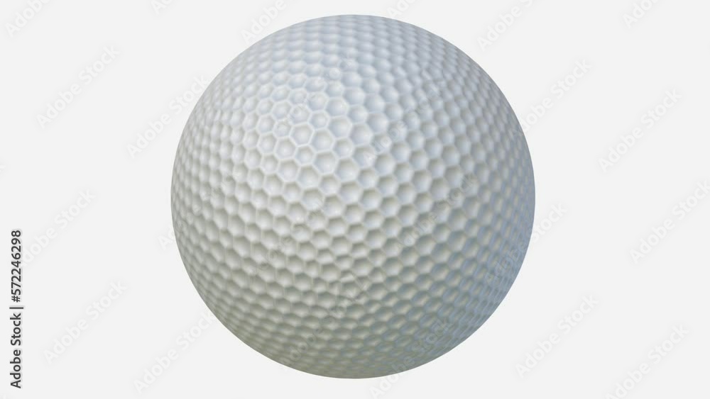 a white golf ball is spinning on a white background. 3d render looped background a white golf ball is spinning on a white background. 3d render looped background