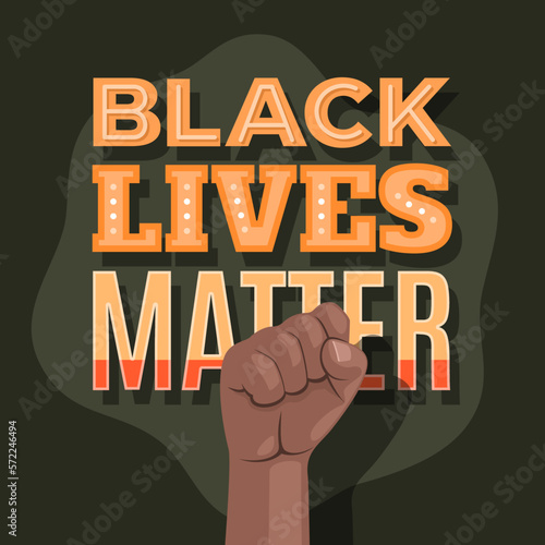 Ilustración de letras texto vidas negras importan 
