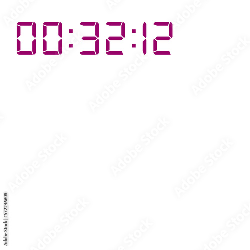 Digital clock number set. Electronic figures. Vector illustration.