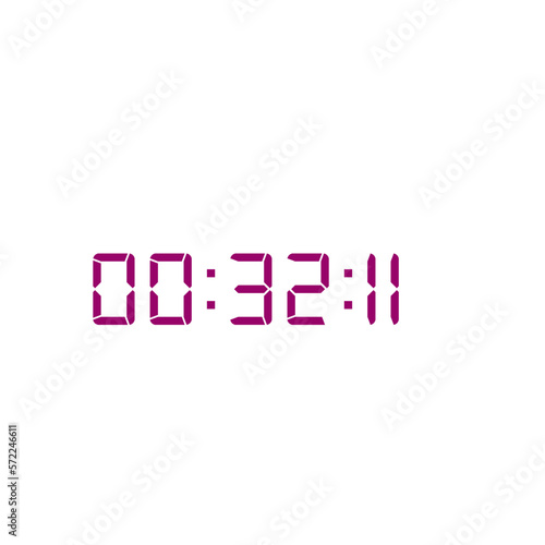 Digital clock number set. Electronic figures. Vector illustration.